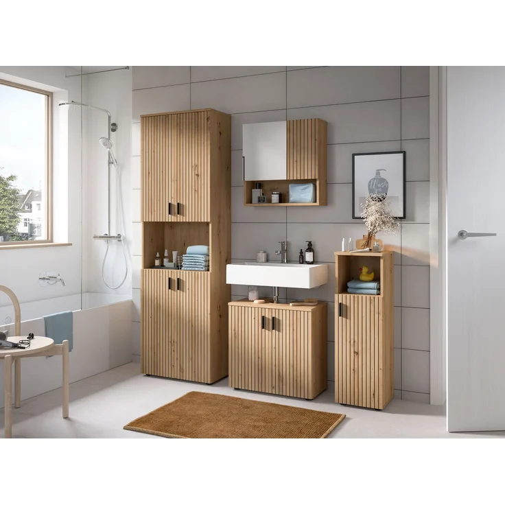 Badkombination B/H/T: 180x192x30 cm in Artisan Oak Nachbildung und -- – Bild 5