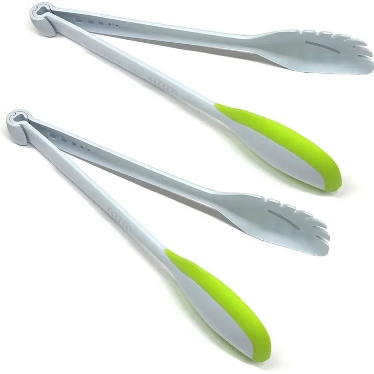 HAC24 Servierzange 2x Küchenhelfer Salatbesteck Servierbesteck Teigschaber Nudelzange, 5in1 Kräuter Abstreifer Spaghetti Zange Silikonschaber Universalzange