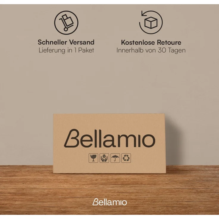 Bellamio 'Tana' Kommode, schwarz mit geriffelter Front, 85x40x92 cm, Sideboard mit 2 Türen und 4 Fächern – Bild 8