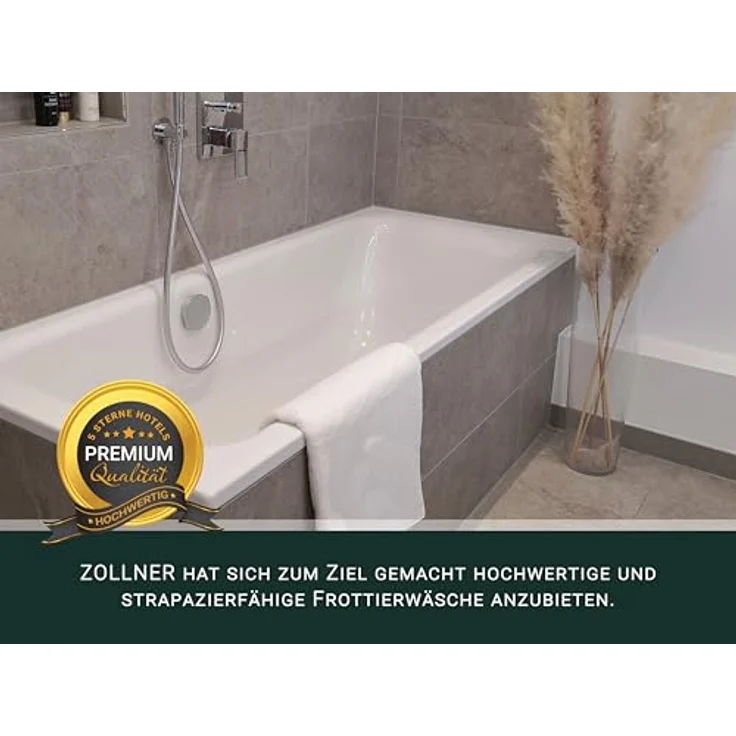 Zollner Duschtücher, Weiß, 70x140 cm, 100% Baumwolle, Oeko-Tex® Standard 100, hohe Saugfähigkeit, 400 g/m² – Bild 5
