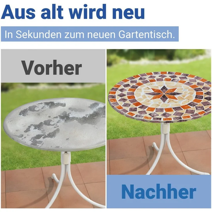 Maximex Gartentischdecke Spann-Tischdecke Mediterran, Ø 85-105 cm, abwaschbar, wetterfest – Bild 3