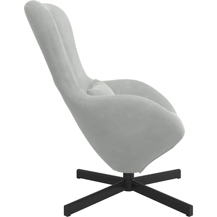 vidaXL Eiersessel Hellgrau 63 x 73 x 90 cm Samt 42002756 – Bild 4