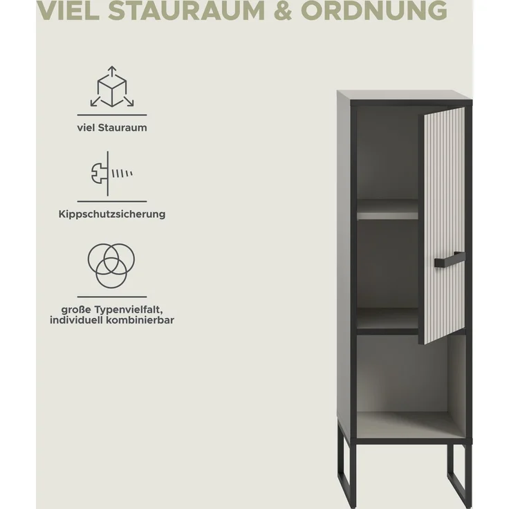 Standschrank (B/H/T: 30x101x32 cm) in Kaschmir Nachbildung – Bild 10