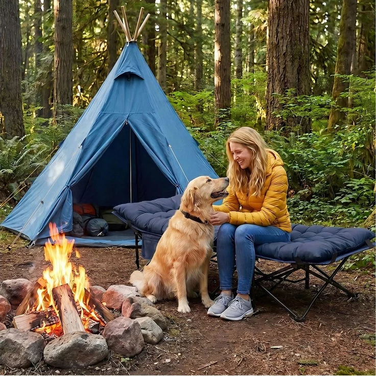 Sekey Feldbett Campingbett klappbar Campingliege Angelliege Klappbett bis 200 kg 190 x 71 x 35 cm Klappbett mit Matratze, für Garten Camping Outdoor – Bild 4