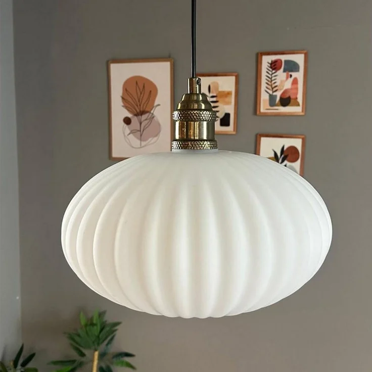 Bamyum Pendelleuchte Elegant Glas Pendelleuchte Hängelampe Restaurant Halle Beleuchtung, ohne Leuchtmittel – Bild 2