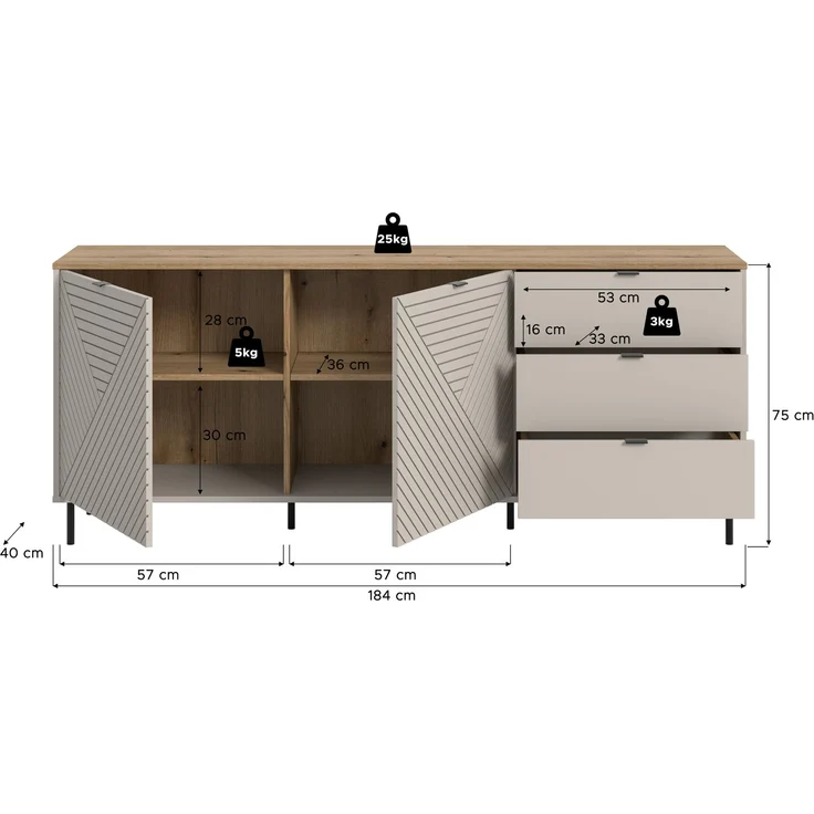 Campus Sideboard in Kaschmir Nachbildung – Bild 4