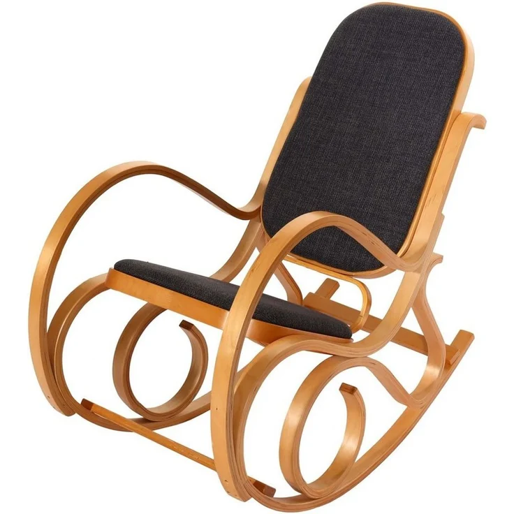 MCW Schaukelstuhl Gallarate, Retro-Design, Stabiles Gestell, Weiche Polsterung, Schaukelfunktion