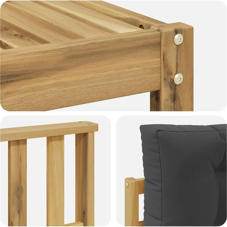 vidaXL Outdoor-Sofagarnitur 4 stk. Weiß und Anthrazit Polyester 3386266 – Bild 5