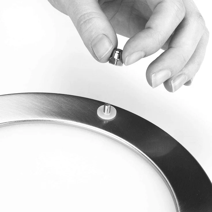 Moderne 12 Watt LED Deckenleuchte fürs Bad aus gebürstetem Stahl & Glas, IP44 – Bild 8