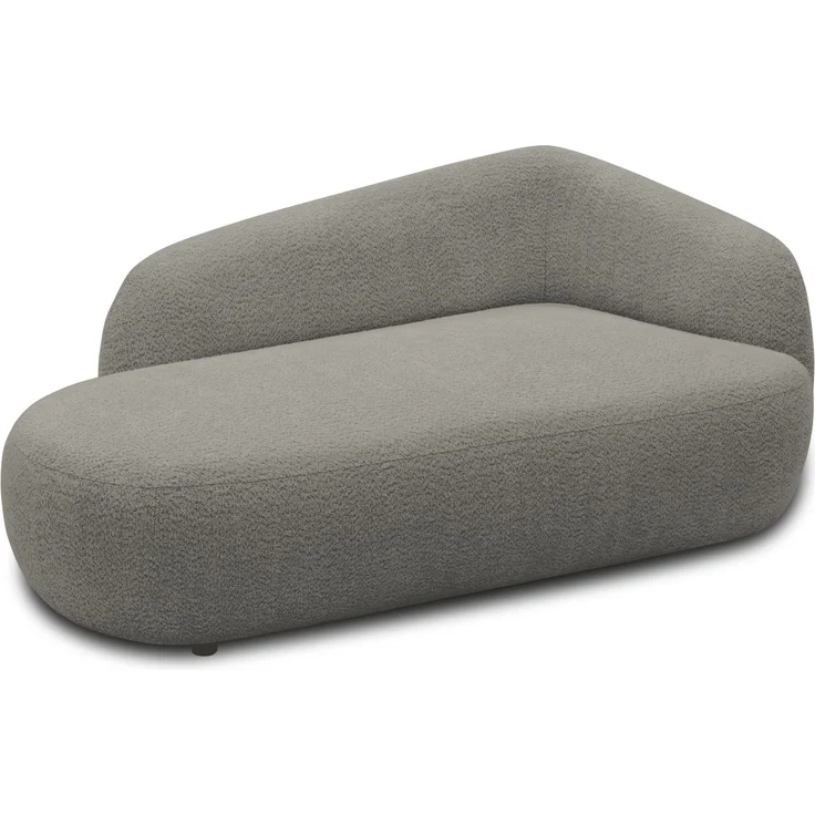 DOMO. collection Recamiere 700013, Liege mit Zierkissen, oval, Füße mit Filzgleitern, Chaiselongue, Sofa, Polstergarnitur, 183 x 105 x 75 (BxTxH), grau – Bild 3