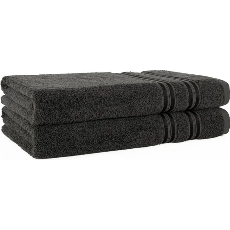 HAMMETEX Duschtuch 2er Set Badetücher 70x140 cm, 100% Baumwolle, Weich & Saugstark, Frottier (Set, 2-St), mit Bordüre, einfarbig, weich – Bild 4
