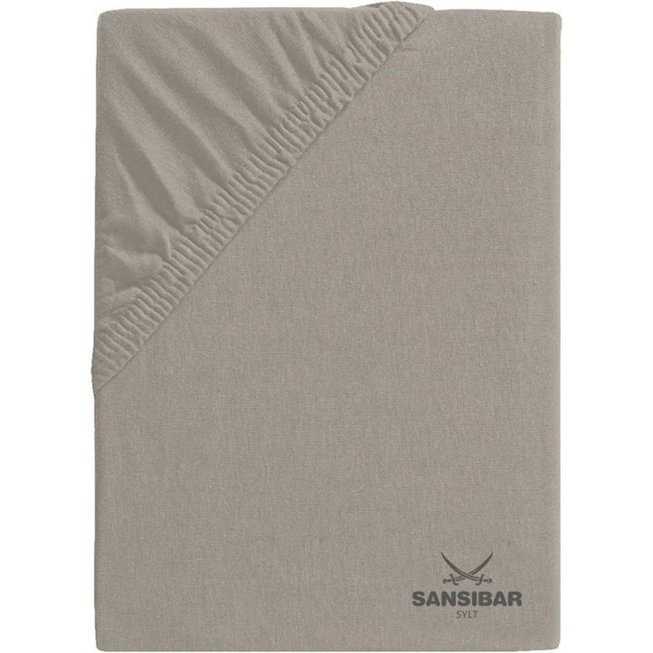 Sansibar Sylt Spannbettlaken Topperbezug SANSIBAR Jersey BL 180x200 cm braun – Bild 1