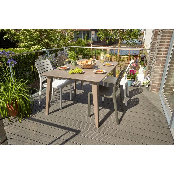 Allibert Lima Tisch Cappuccino - wetterfest, Garten-Esstisch, Outdoor