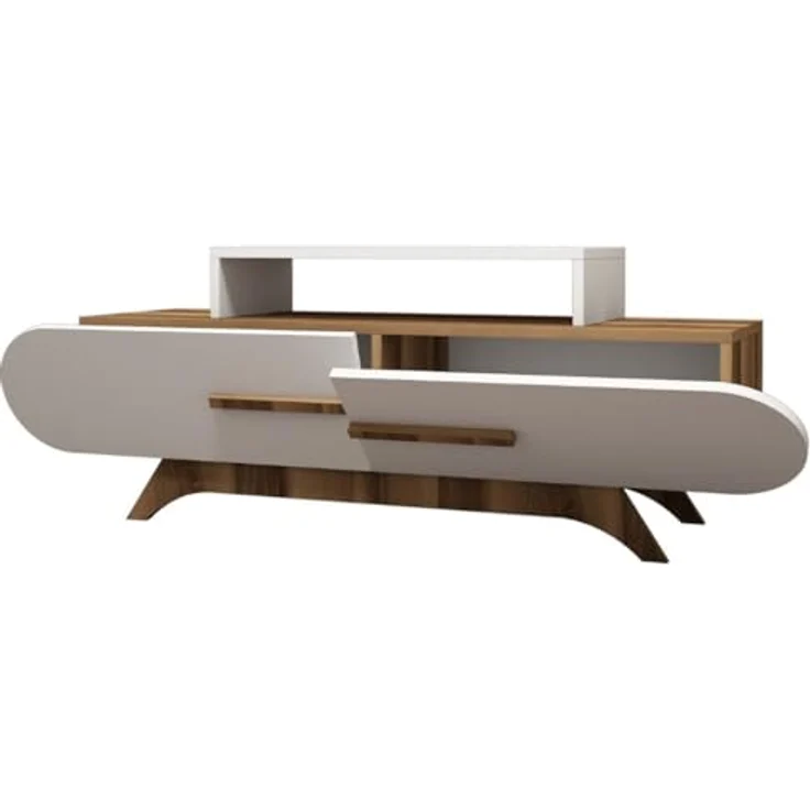 Calicosy TV-Möbel, Apfelbaum, Lowboard aus Holzwerkstoff mit 3 Regalen, 36.8x49.8x145 cm, FSC-zertifiziert – Bild 4