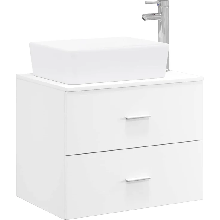 vidaXL Wandmontierter Waschbeckenunterschrank Weiß 62,5 x 44,5 x 80 cm 3404390 – Bild 2
