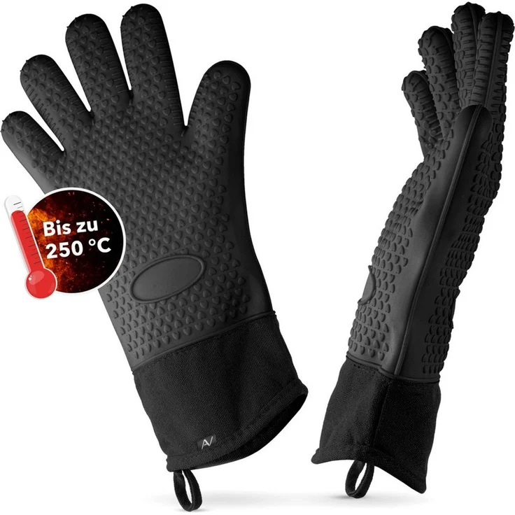 AVANA Topfhandschuhe Silikon Ofenhandschuhe Hitzebeständige Kochhandschuhe Handschuhe, Anti-Rutsch, weiches Baumwoll-Innenfutter, bis 250°C – Bild 1