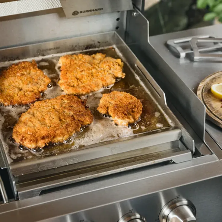 BURNHARD Premium Plancha Set mit 2tlg. Grillspachtel und Grillschaber, Edelstahl Silber, 6,6 x 43,5 x 39,6 cm – Bild 2