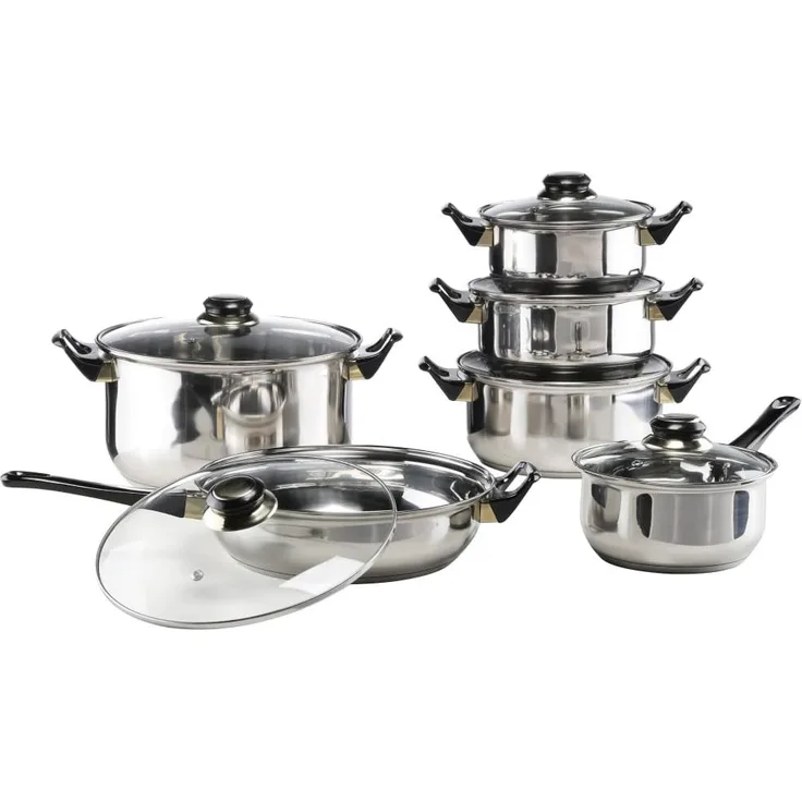 HI 12-tlg. Kochgeschirr-Set Edelstahl 423938