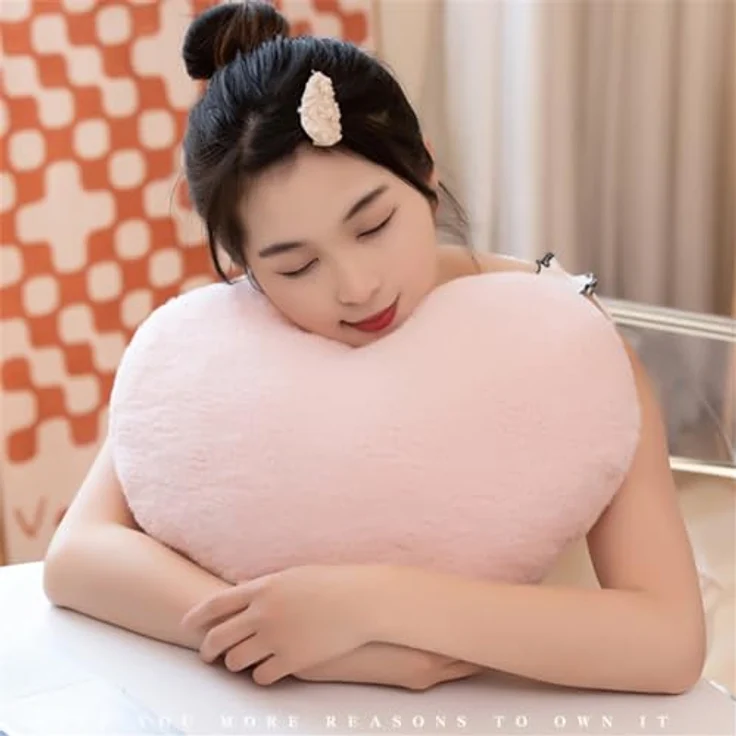 Herzkissen, Herz Kissen Kinderzimmer Decor, Kuschelkissen Kinder Herzform Dekokissen Kopfkissen Kissen Zierkissen für Wohnzimmer Sofa Kind Schlafzimmer Bett (Lila Herz,40 cm) – Bild 4