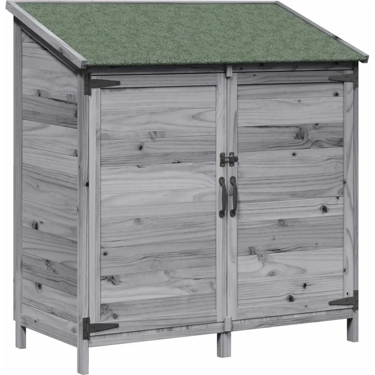 vidaXL Gartenschuppen Grau 106,5 x 56 x 113,5 cm Massivholz aus Fichte 42033442 – Bild 2