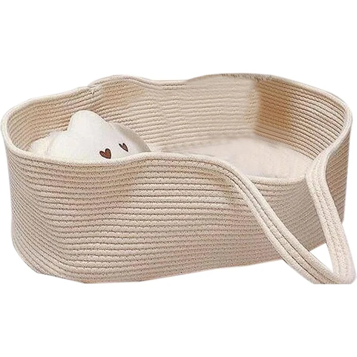 Yuehuamech Baby Moses Korb Tragbare Baby Bett Handheld Moses Korb Baumwolle Seil Infant Bett Carrycot Baby Bettwäsche Baby Schlafsack für im Freien Reise Auto – Bild 1