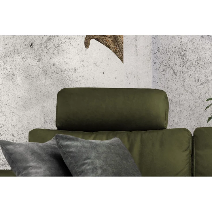 KAWOLA Sofa LOLA Ecksofa XL Stoff moosgrün mit motorischer Relaxfunktion Recamiere links 84 x 178 x 304 cm – Bild 5