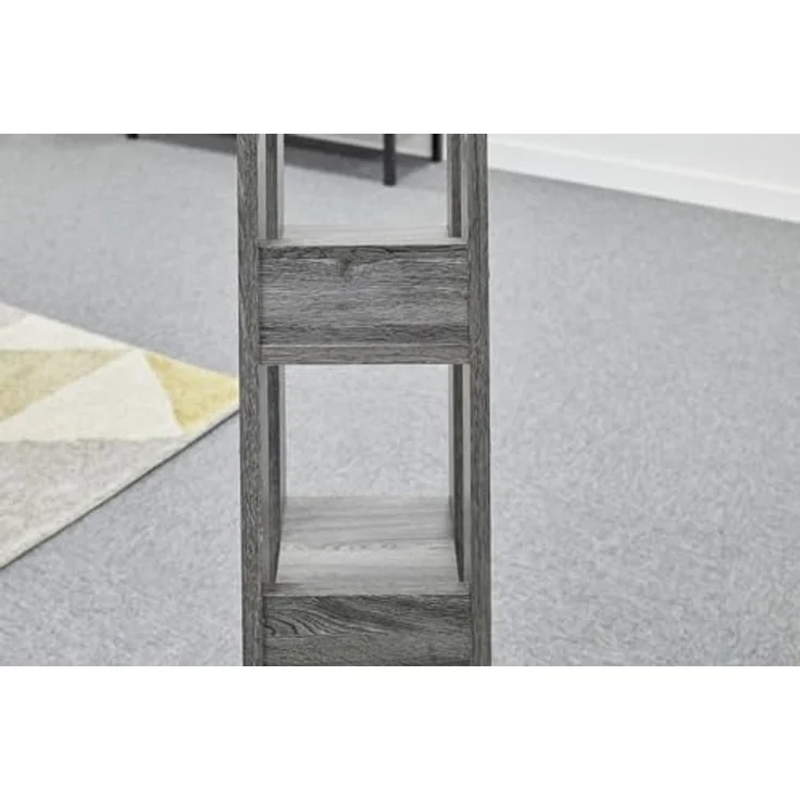 Iris Ohyama, Bücherregal, 3-stufiges Regal, 14 cm breite verstellbare Regale, Stabil, Industriell, Waschküche, Wohnzimmer, Eingangsbereich, Schlafzimmer, Büro - Open Wood Rack OWR-200- Eiche Grau – Bild 7