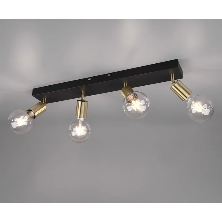 Deckenlampe Spotleiste, verstellbar, 4 flammig, schwarz gold – Bild 5