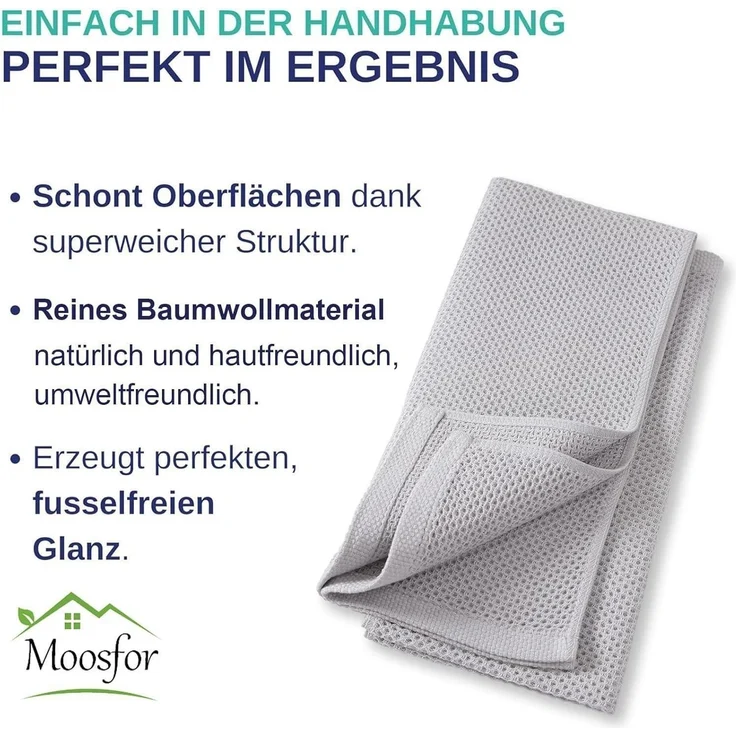 6er Set Moosfor Geschirrtücher 100% Baumwolle 32x72cm Weich Saugfähig Dicke – Bild 5