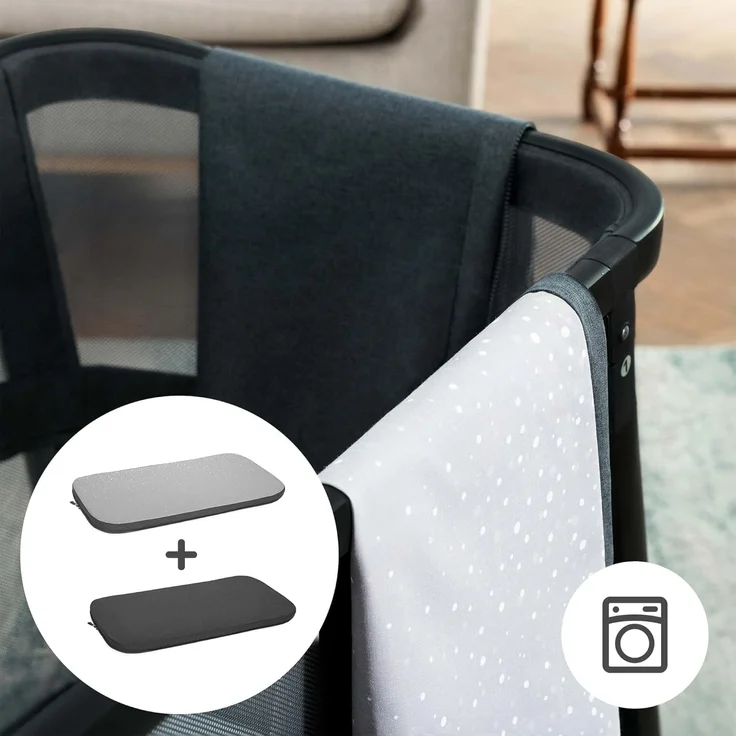 Kinderkraft SOFI Plus, Babybett, Wiege, Reisebett, ab Geburt bis 3 Jahre, bis 15 kg, schnell zusammenklappbar, perfekt für unterwegs, Baumwollbezug, 2 Laken gratis – Bild 7