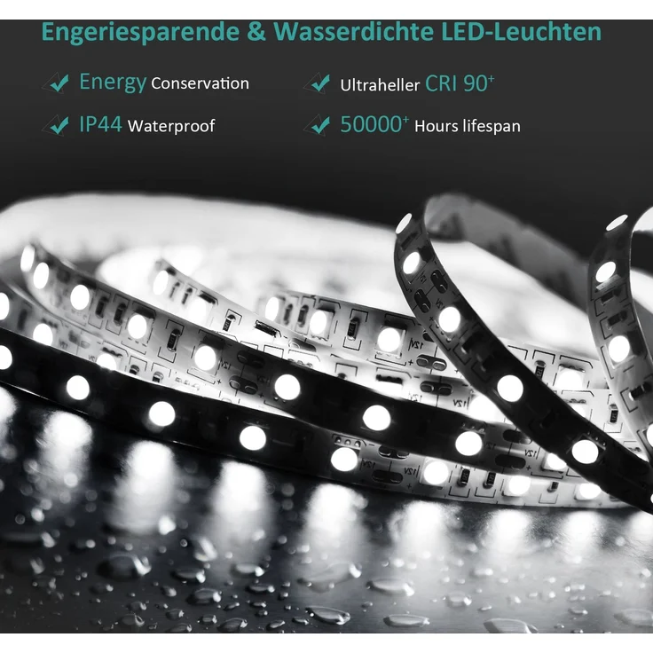 EMKE LED Badspiegel mit Beleuchtung 80x60cm Kaltweiß Wandschalter Badezimmerspiegel – Bild 3