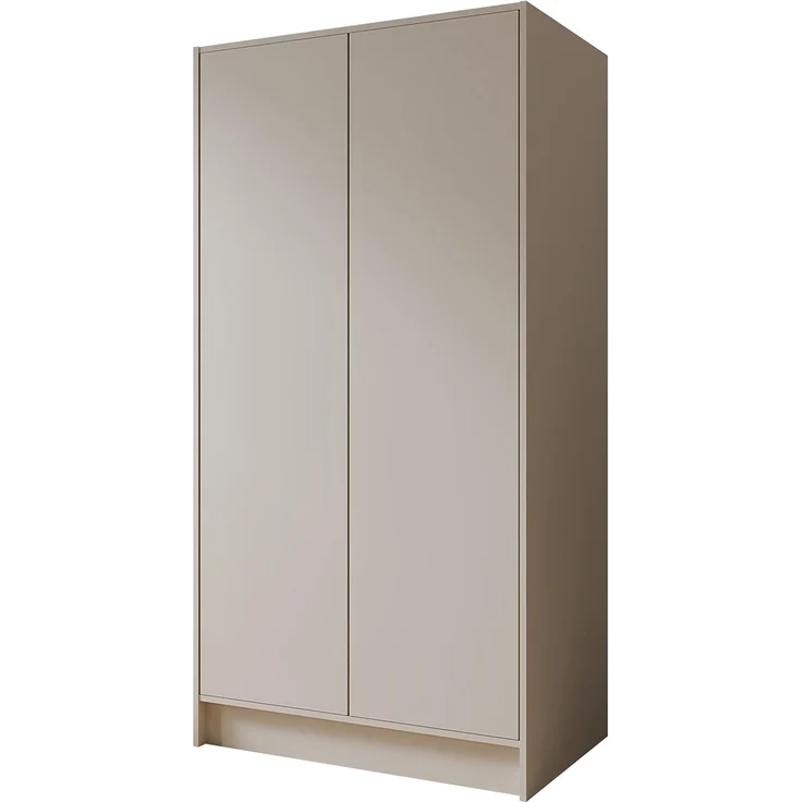 MEBLINI Kleiderschrank GALINDA 100cm - Kaschmir - griffloser Drehtürenschrank ohne Spiegel - Push-to-Open - mit Kleiderstangen und Regalböden – Bild 1