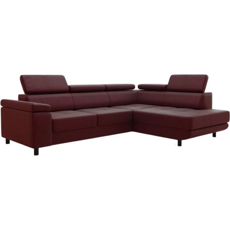 thematys Ecksofa LUNA L 250 x 183 cm, mit Schlaffunktion, mit Bettkasten, mit verstellbaren Kopfstützen, Weinrot (Monolith 69), Ausrichtung Rechts – Bild 6