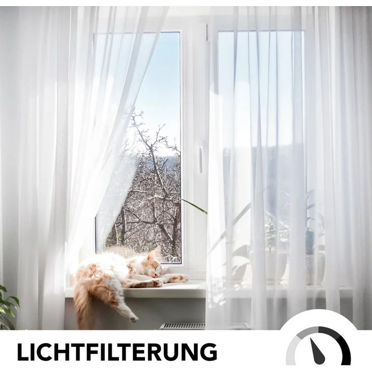 Deconovo Vorhang Transparent Voile Gardinen mit Ösen Wohnzimer Ösenvorhang 2er Set, Luftig Modern Store Dekoschals Schlafzimmer einfarbig pflegeleicht – Bild 3