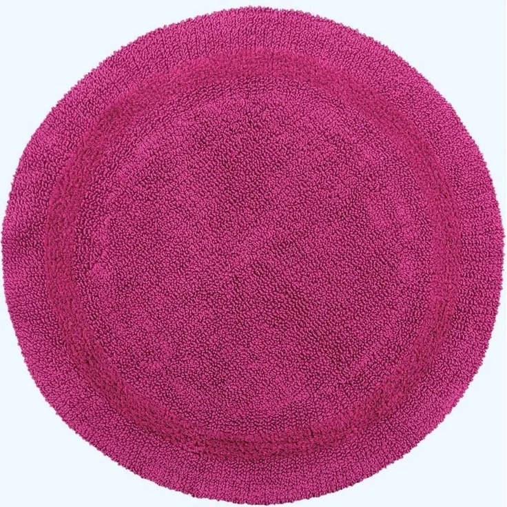 Homescapes Badematte Runde Battematte himbeer 80 cm aus 100% Baumwolle, Höhe 20 mm, rund, Φ 80 cm – Bild 1