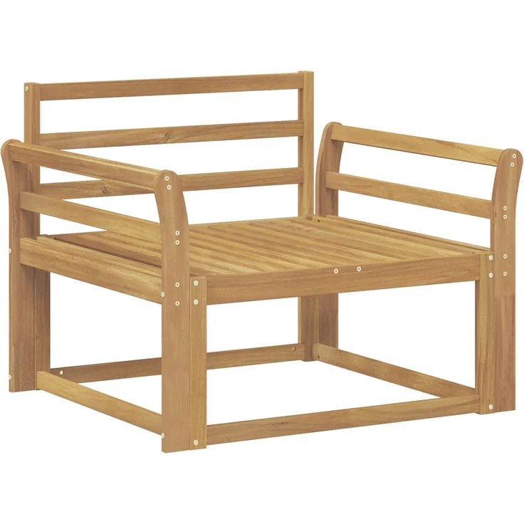 vidaXL Outdoor Mittelsofa Massivholz Akazie Weiß 3439008 – Bild 2