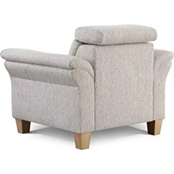 Cavadore Sessel Ammerland inkl. Federkern und Kopfteilverstellung / Großer Polstersessel im Landhausstil / Passend zur Sofagarnitur Ammerland / 101 x 84 x 93 / Strukturstoff natur – Bild 6