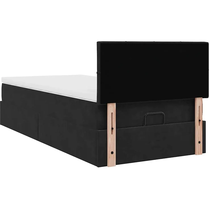 vidaXL Ottomane Bett mit Matratze & LEDs Schwarz 80x200 cm Samt 3312586 – Bild 9