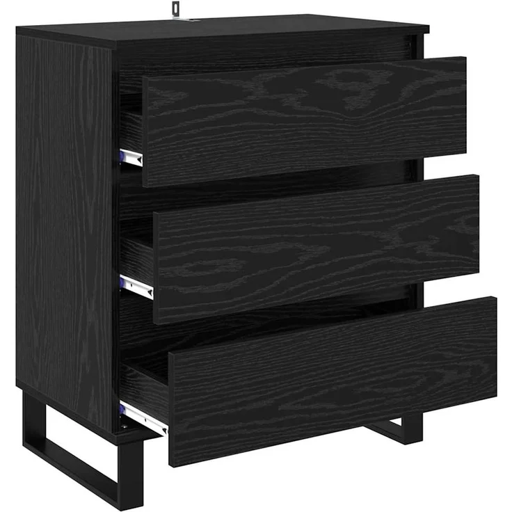 vidaXL Sideboard Schwarz Eichen-Optik 60 x 35 x 70 cm Holzwerkstoff 881955 – Bild 4