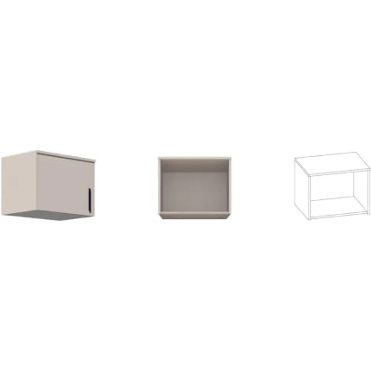Marmex Möbel Grant 20/14C hoher Kleiderschrank mit Aufsatz, schmaler Kleiderschrank, Schrank mit Kleiderstange und Regalen für Kleidung, laminierte Spanplatte, graubeige cashmere, 52 x 235 x 40 cm – Bild 4