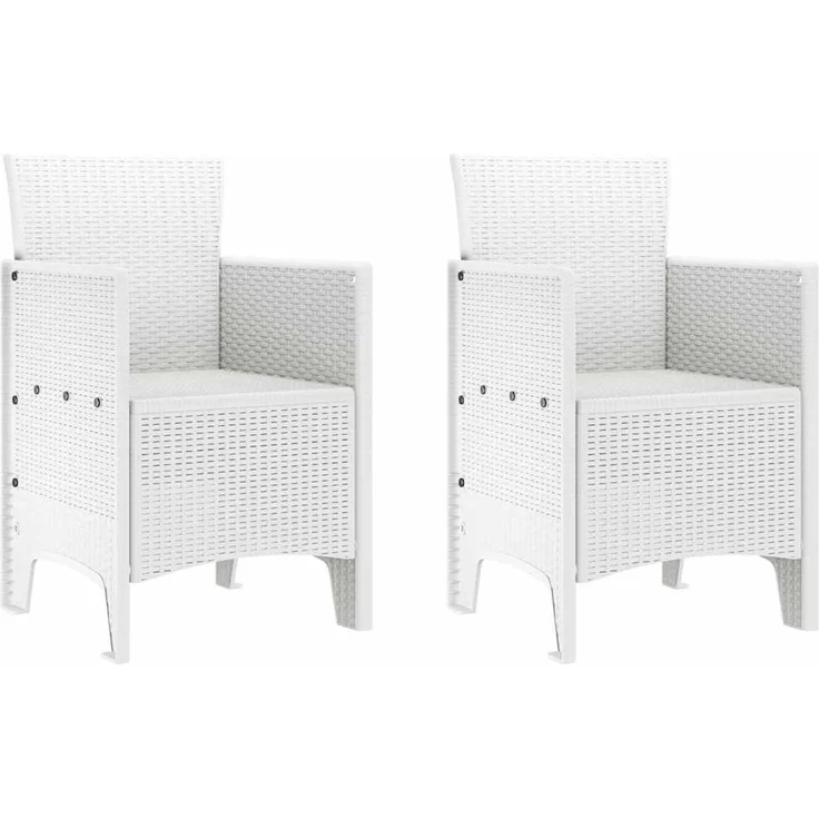 vidaXL Gartenstuhl mit Kissen 2 pcs Weiß 53 x 49 x 85 cm Polypropylen 847458 – Bild 2