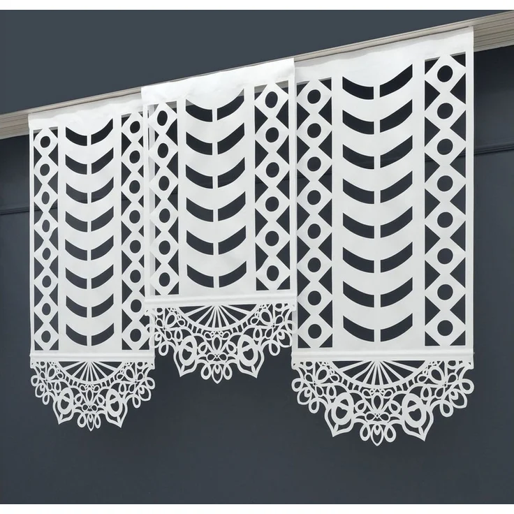 Gardinen by Justyna Schiebegardine 3er Paneel Set Laser (3 St), Kräuselband, transparent, Polyester, Fertiggardine, Schiebegardine, Modern Styl,Paneel,Panelgardine – Bild 3