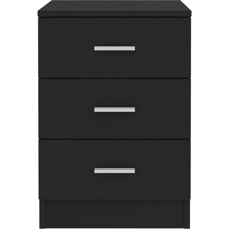 vidaXL Nachttisch Schwarz 38x35x56 cm Holzwerkstoff 800452 – Bild 3