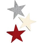 Annastore Platzset 12 x Filzsterne Filzdeko Sterne Weihnachten Filzunterlage Sterne, In DREI Farben