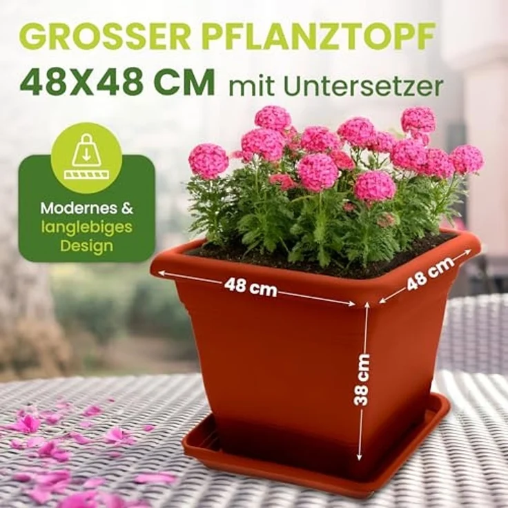 Centi Pflanzkübel Blumentopf groß terracotta für Außen XXL (1er-Set) – Bild 3