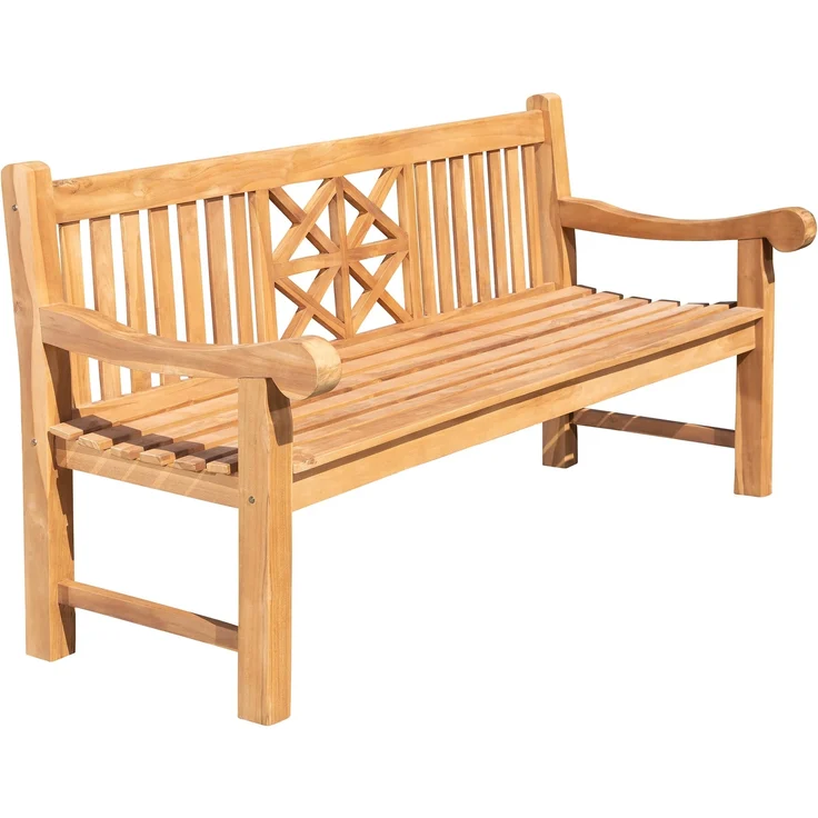 Gartenbank Teakbank VUZAR - Holz Teak 200x72x92 cm | Holzbank 200 Cm Gartenbank Sitzbank Mit Lehne Wetterfest Bank Garten Terrasse – Bild 1