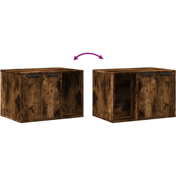 vidaXL Katzenklo Räuchereiche 60x40x40 cm Holzwerkstoff 857728 – Bild 7
