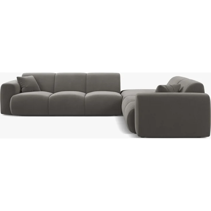 Micadoni Ecksofa Molino 6-Sitzer Samt Casino Grau Rechts – Bild 5