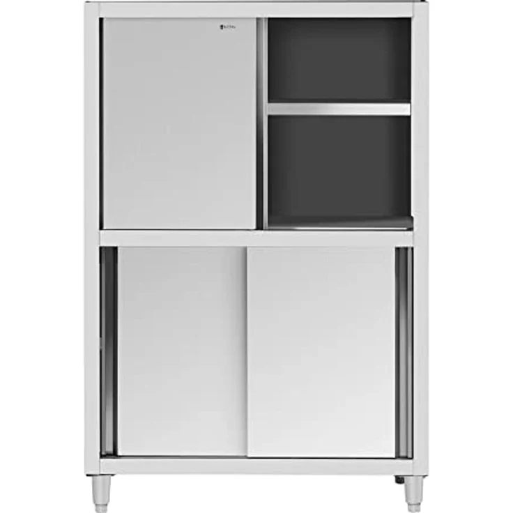 Royal Catering Vorratsschrank 120 x 50 x 180 cm Geschirrschrank Edelstahl Hochschrank Schiebetüren verschiedene Größen – Bild 5