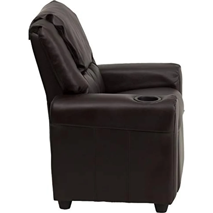 Flash Furniture Kids Recliner with Cup Holder, Leather, Brown LeatherSoft, Set of 1 – Bild 10